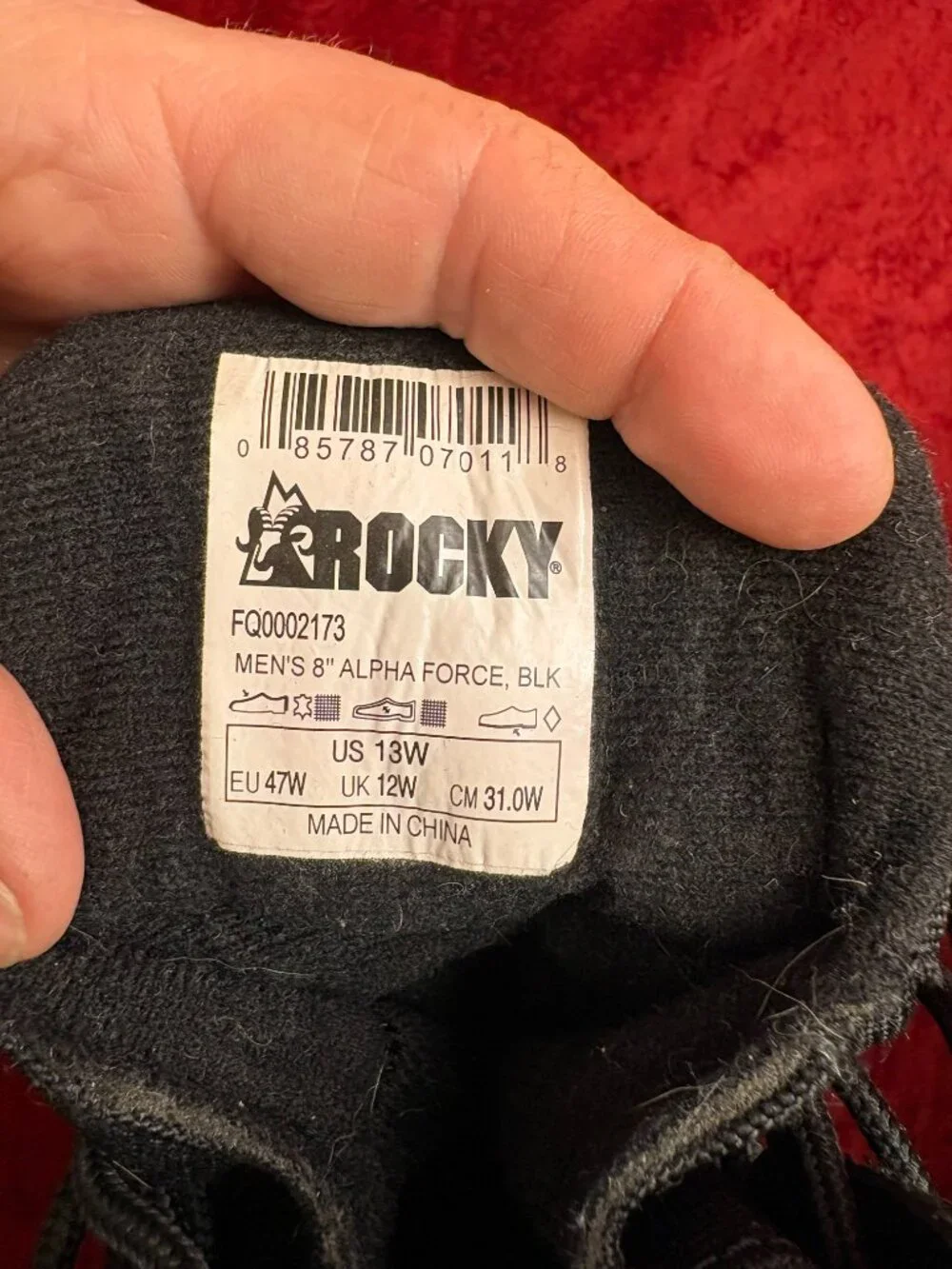 Rocky Men's size 13 Alphaforce Black Waterproof Service Boot 8